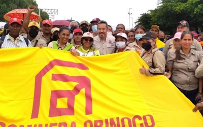Ferromineros marcharon en apoyo al presidente obrero Nicolás Maduro