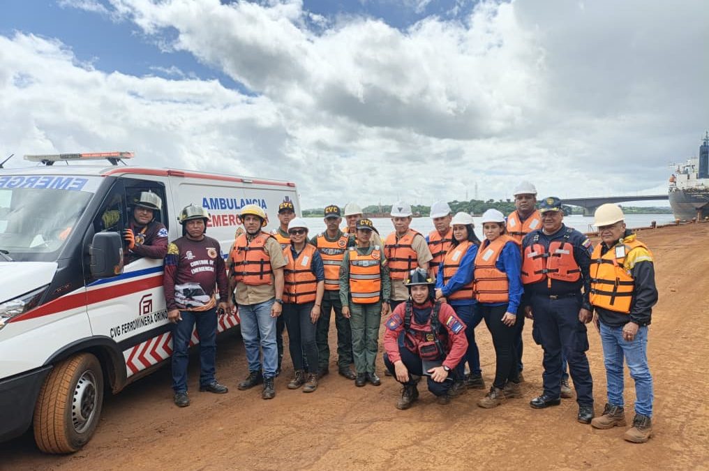 FERROMINERA ORINOCO EJECUTA CON ÉXITO  SIMULACRO DE RESCATE EN SU MUELLE PRINCIPAL