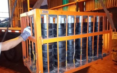 Planta de Pellas FMO recibe piezas para el pan conveyor o cinta de bandejas